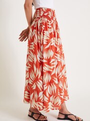 Monsoon Orange Shelly Abstract Print Maxi Skirt - Image 2 of 3