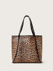 Monsoon Animal Mava Leopard Print Faux Leather Tote Bag - Image 1 of 3