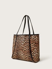 Monsoon Animal Mava Leopard Print Faux Leather Tote Bag - Image 2 of 3