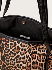 Monsoon Animal Mava Leopard Print Faux Leather Tote Bag - Image 3 of 3