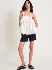 Monsoon White Aesha Frill Cami Top - Image 2 of 4