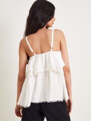 Monsoon White Aesha Frill Cami Top - Image 3 of 4