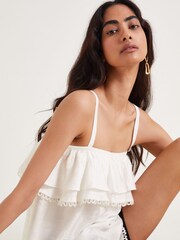 Monsoon White Aesha Frill Cami Top - Image 4 of 4
