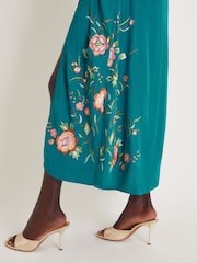 Monsoon Blue Maya Floral Embroidered Midi Dress - Image 4 of 4