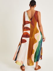 Monsoon Brown Ivy Print Maxi Dress - Image 4 of 6