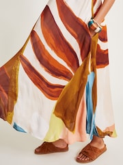 Monsoon Brown Ivy Print Maxi Dress - Image 5 of 6