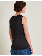 Monsoon Black Carly Satin Lace Vest - Image 3 of 6