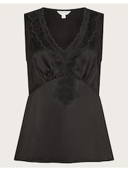 Monsoon Black Carly Satin Lace Vest - Image 6 of 6