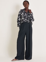 Monsoon Black Kiah Printed Jersey Shirt - Image 2 of 5