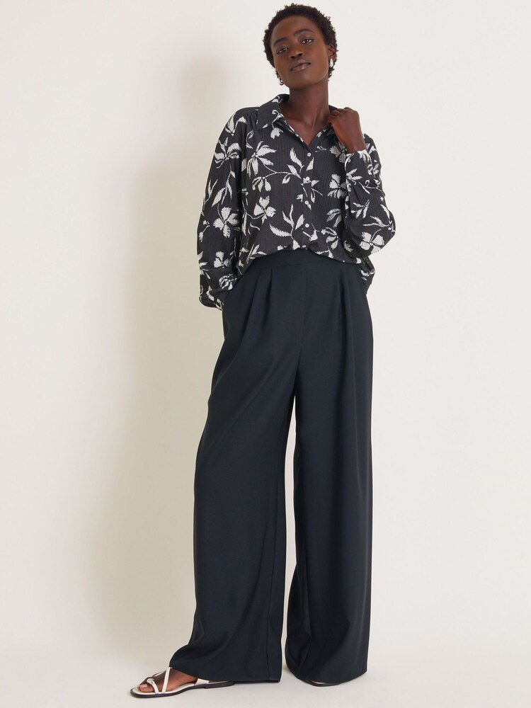 Monsoon Black Kiah Printed Jersey Shirt - Image 2 of 5