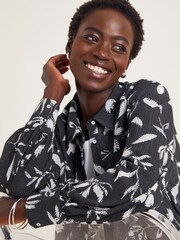 Monsoon Black Kiah Printed Jersey Shirt - Image 4 of 5