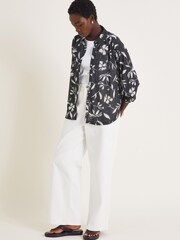 Monsoon Black Kiah Printed Jersey Shirt - Image 5 of 5