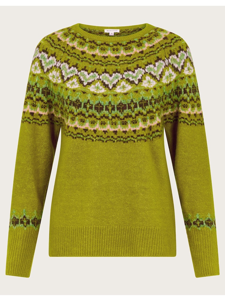 Buy Monsoon Green Fern Fair Isle Pattern Jumper from Next Netherlands