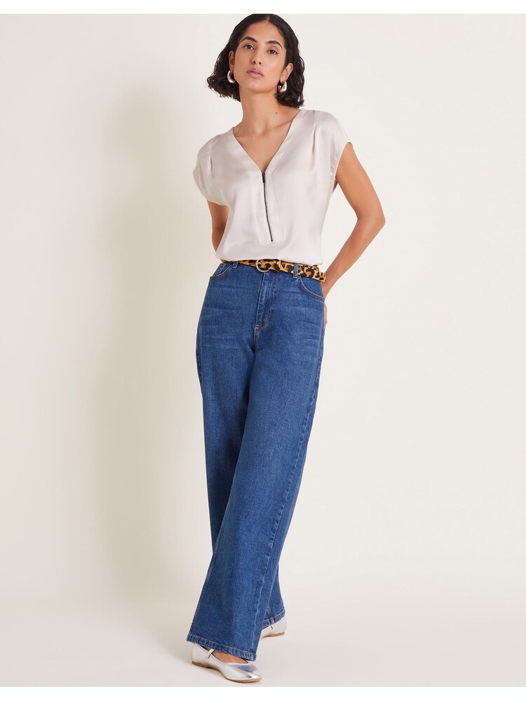 Monsoon Cream Wilde Woven Sleeveless Top - Image 1 of 5