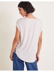 Monsoon Cream Wilde Woven Sleeveless Top - Image 2 of 5