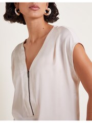 Monsoon Cream Wilde Woven Sleeveless Top - Image 3 of 5
