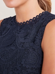 Monsoon Blue Gianna Sleeveless Lace Midi Dress - Image 2 of 4