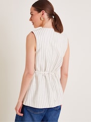 Monsoon Natural Sara Stripe Waistcoat - Image 2 of 4