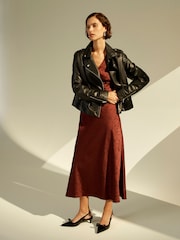 Monsoon Black Mira Patent Slingback Heels - Image 3 of 7