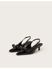 Monsoon Black Mira Patent Slingback Heels - Image 5 of 7