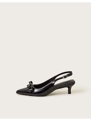 Monsoon Black Mira Patent Slingback Heels - Image 6 of 7