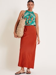 Monsoon Blue Mila Scarf Print Halter Top - Image 3 of 6