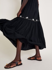 Monsoon Black Sia Seashell Sleeveless Midi Dress - Image 2 of 5