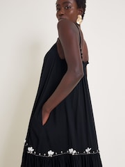 Monsoon Black Sia Seashell Sleeveless Midi Dress - Image 4 of 5