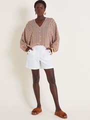 Monsoon Brown Yazmin Sheer Stripe Blouse - Image 2 of 5