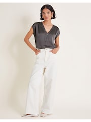 Monsoon Grey Wilde Woven Sleeveless Top - Image 2 of 6