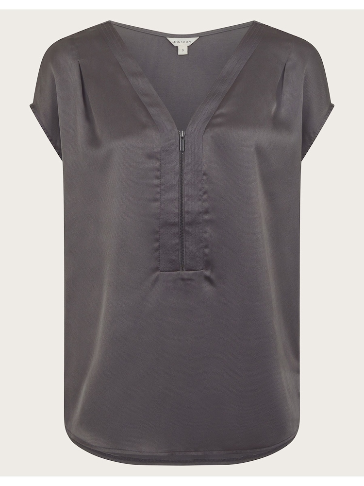 Monsoon Grey Wilde Woven Sleeveless Top - Image 6 of 6