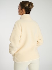 South Beach Cream Borg Quarter Zip Jacket - Image 5 of 6