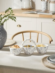 Blue Speckle Nibble and Dip Bowl with Handle - Image 1 of 5