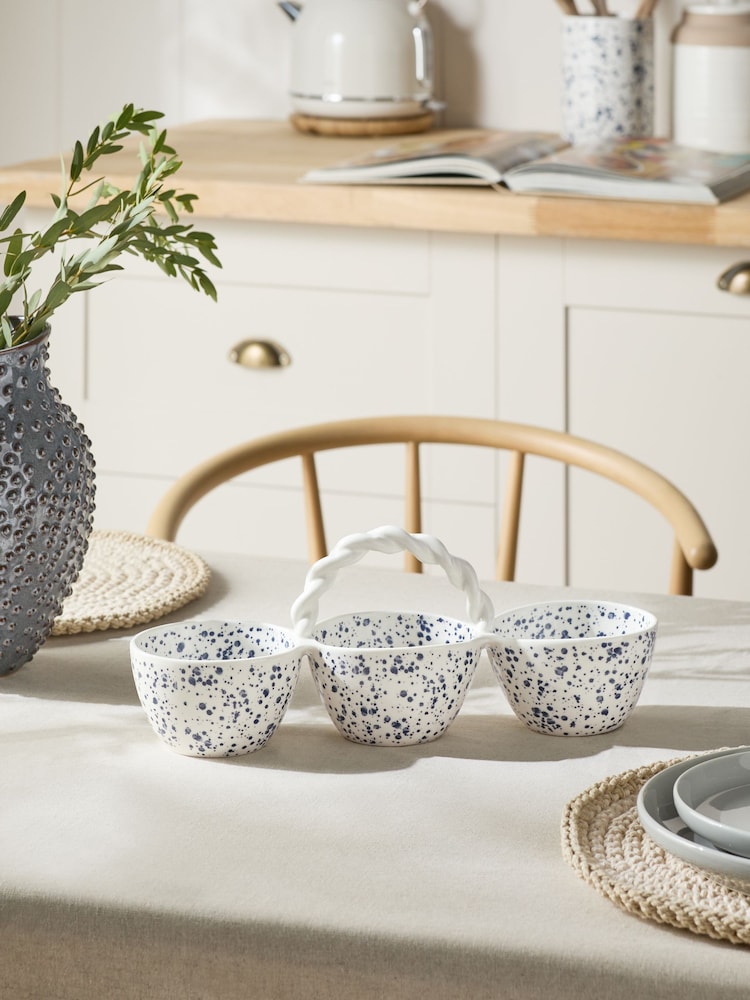 Blue Speckle Nibble and Dip Bowl with Handle - Image 2 of 5