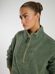 South Beach Green Borg Quarter Zip Jacket - Image 2 of 6