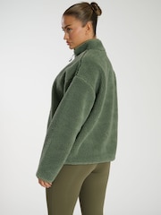 South Beach Green Borg Quarter Zip Jacket - Image 4 of 6