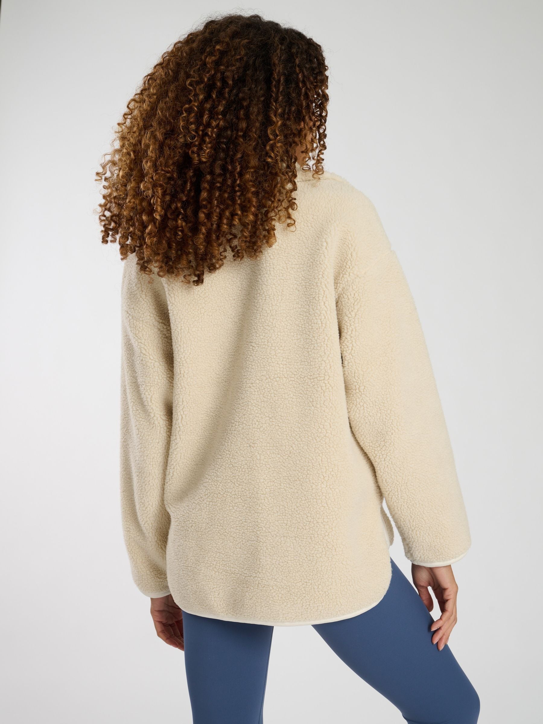 Buy South Beach Cream Zip Borg Jacket from Next USA