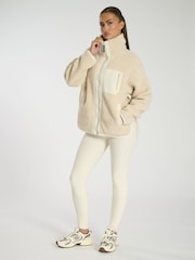 South Beach Cream Zip Borg Jacket - Image 5 of 6