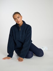 South Beach Blue Borg Quarter Zip Jacket - Image 1 of 6