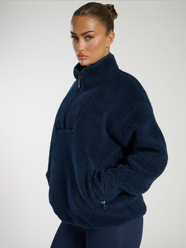 South Beach Blue Borg Quarter Zip Jacket - Image 2 of 6