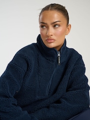 South Beach Blue Borg Quarter Zip Jacket - Image 4 of 6