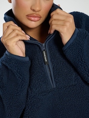 South Beach Blue Borg Quarter Zip Jacket - Image 5 of 6
