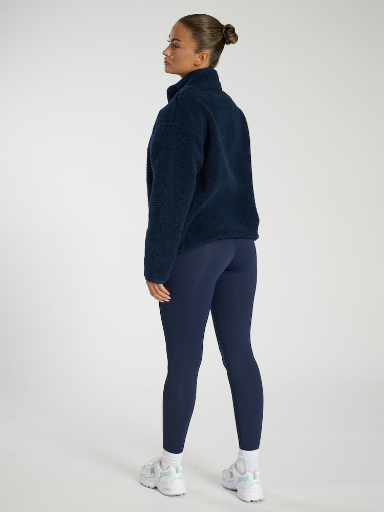 South Beach Blue Borg Quarter Zip Jacket - Image 6 of 6