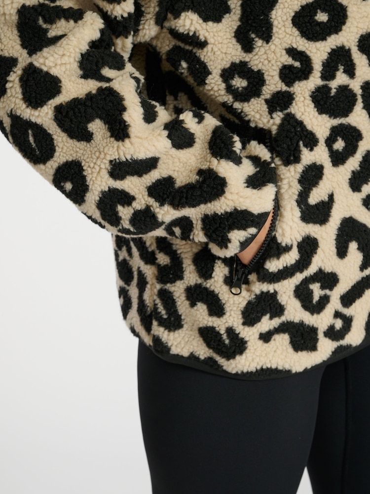 South Beach Natural Borg Quarter Zip Jacket - Image 6 of 6 South Beach Natural Borg Quarter Zip Jacket - Image 6 of 6