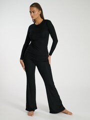 South Beach Black Rib Jersey Long Sleeve T-Shirt - Image 6 of 6