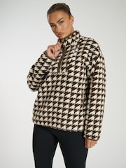 South Beach Brown Borg Quarter Zip Jacket - Image 3 of 6