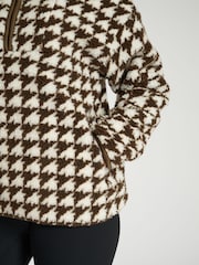 South Beach Brown Borg Quarter Zip Jacket - Image 6 of 6