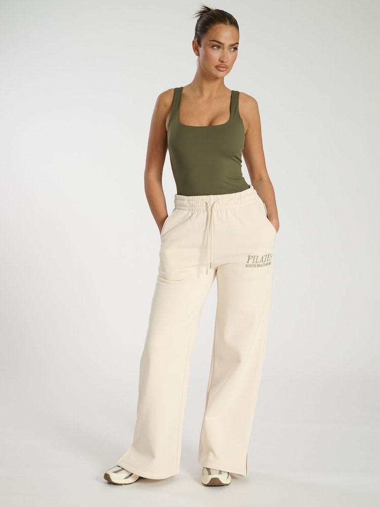 South Beach Cream Aspen Wide Leg Joggers - Image 2 of 6