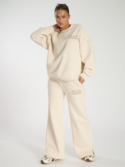 South Beach Cream Oversized Pilates Crew Neck Sweater - Image 5 of 6
