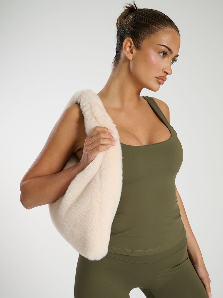 South Beach Cream Faux Fur Grab Bag - Image 2 of 5 South Beach Cream Faux Fur Grab Bag - Image 2 of 5